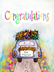Just Married Congratulations Card