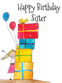 Happy Birthday Sister Gift Stack