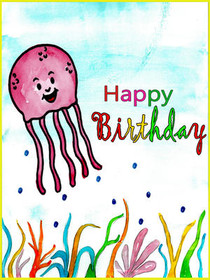 Jellyfish Birthday Card