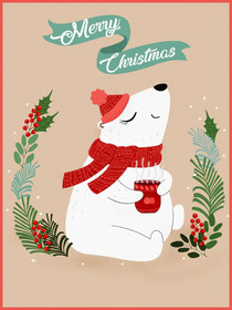 Merry Christmas Snowman Greeting Card