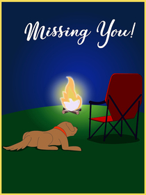 Missing You Camping Card