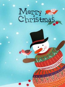 Cheerful Snowman Christmas Card