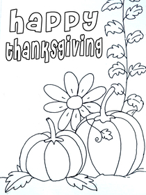 Happy Thanksgiving Coloring Card