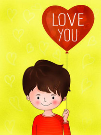 Love You Balloon Greeting Card