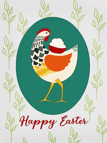 Whimsical Easter Bird Greeting Card