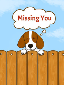 Missing You Dog Card