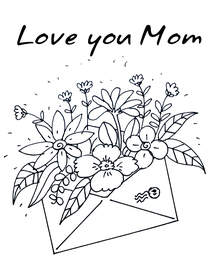Love you Mom Floral Greeting Card