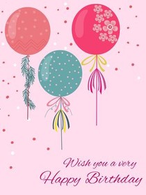 Festive Balloons Birthday Card