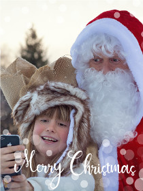 Santa and Child Christmas Photo Card