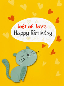 Lots of Love Happy Birthday Cat Card