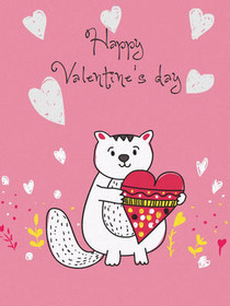 Happy Valentine's Day Cat Card