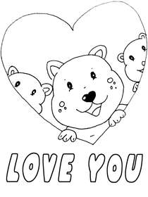 Cute Bear Family Love You Card