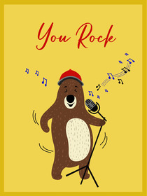 You Rock Bear Greeting Card