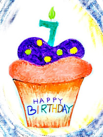Colorful Birthday Cupcake Card