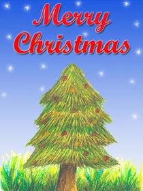Merry Christmas Tree Greeting Card