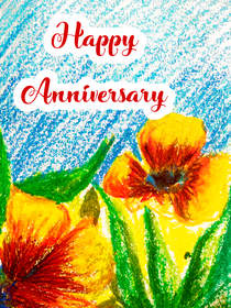 Happy Anniversary Floral Greeting Card