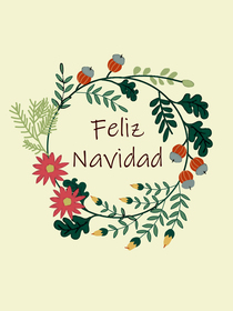 Feliz Navidad Floral Wreath