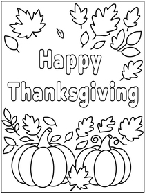 Happy Thanksgiving Coloring Card
