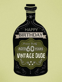 Vintage Dude 60th Birthday Card