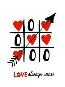 Love Always Wins Tic Tac Toe Card