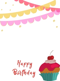 Happy Birthday Cupcake Card