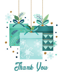 Festive Thank You Gift Box Card