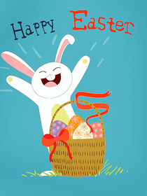 Happy Easter Bunny Greeting Card