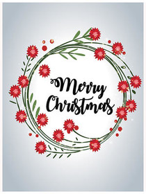 Merry Christmas Floral Wreath