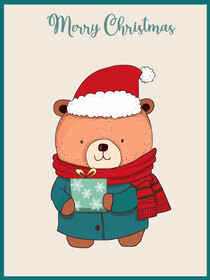 Cozy Bear Christmas Card