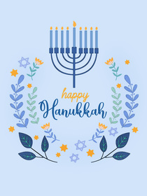 Happy Hanukkah Menorah Greeting Card