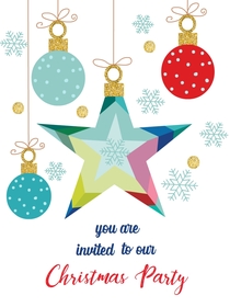 Colorful Christmas Party Invitation