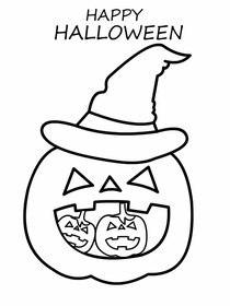 Happy Halloween Pumpkin Witch Hat