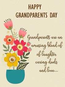 Happy Grandparents Day Floral Greeting Card