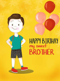 Happy Birthday Sweet Brother Card