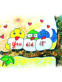 You Did It Celebration Birds Card
