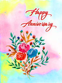 Happy Anniversary Floral Card