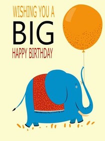 Big Happy Birthday Elephant Balloon