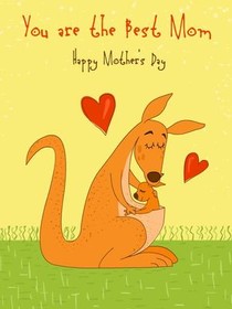 Best Mom Kangaroo Mother's Day Card