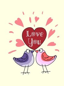 Love You Birds Greeting Card