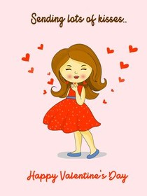 Sending Kisses Valentine's Day Card