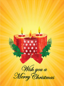 Merry Christmas Candles Greeting Card