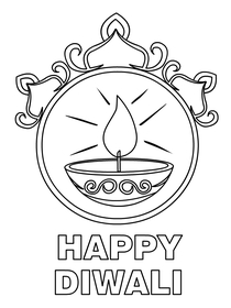 Happy Diwali Coloring Card