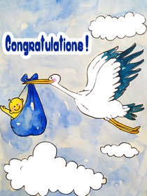 Congratulations Baby Stork Card