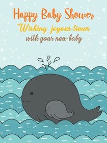 Happy Baby Shower Whale Card