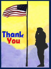 Thank You Military Silhouette Card