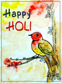 Happy Holi Festival Greeting Card