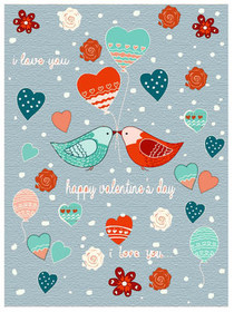Love Birds Valentine's Day Greeting Card