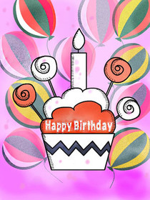 Colorful Birthday Cake Celebration Card