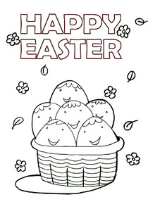 Happy Easter Basket Coloring Card