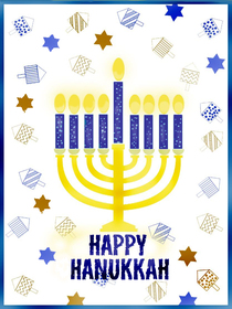 Happy Hanukkah Menorah Greeting Card
